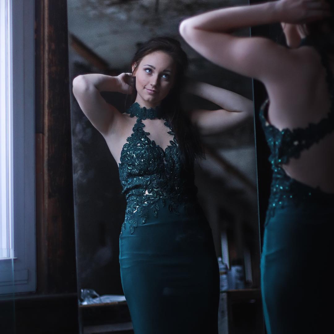 Evergreen Navy Evening Gown