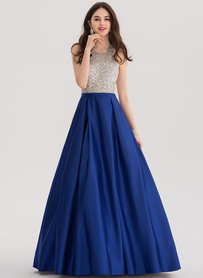 Floor Length Satin Ballgown
