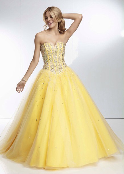 Yellow Sparkle Formal Dress