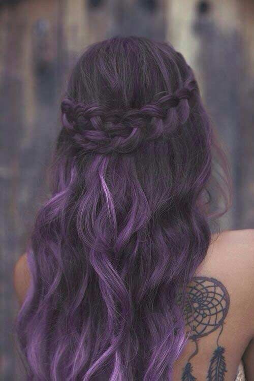 Dark Purple Hair Color Idea for Brunettes
