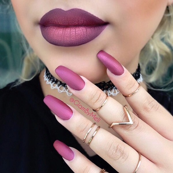 25+ Matching nails and lipstick makeup – NiceStyles
