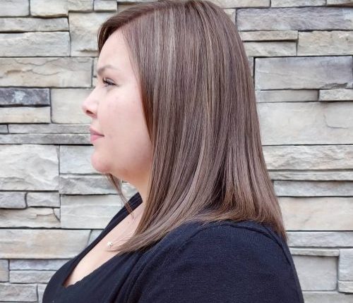 Medium Length Light Brown Hair with Ash Blonde Highlights