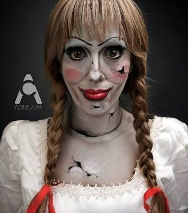 Annabelle Halloween makeup