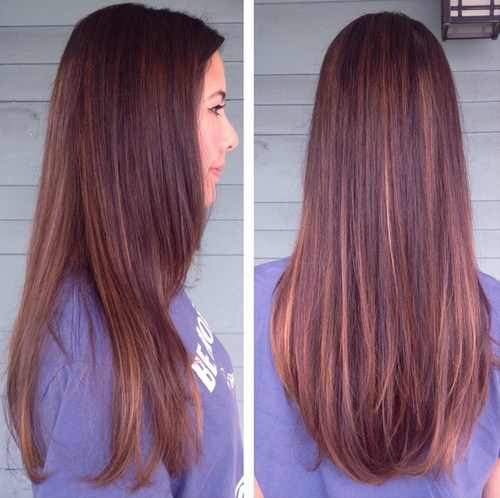Sombre Brown: Balayage Hairstyles with Straight Long Hair