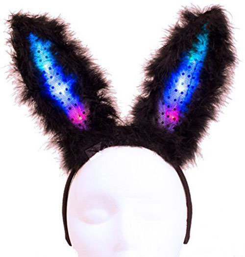 Light Up Flashing Easter Party Bunny Ears Headband