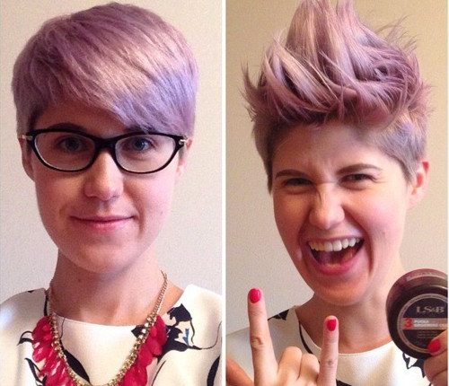 short lavender hairstyle